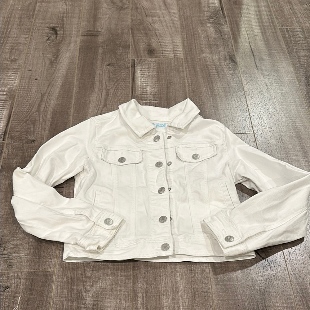 Girls White Denim Jacket